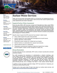 Free, Downloadable Literature Surface Water Services